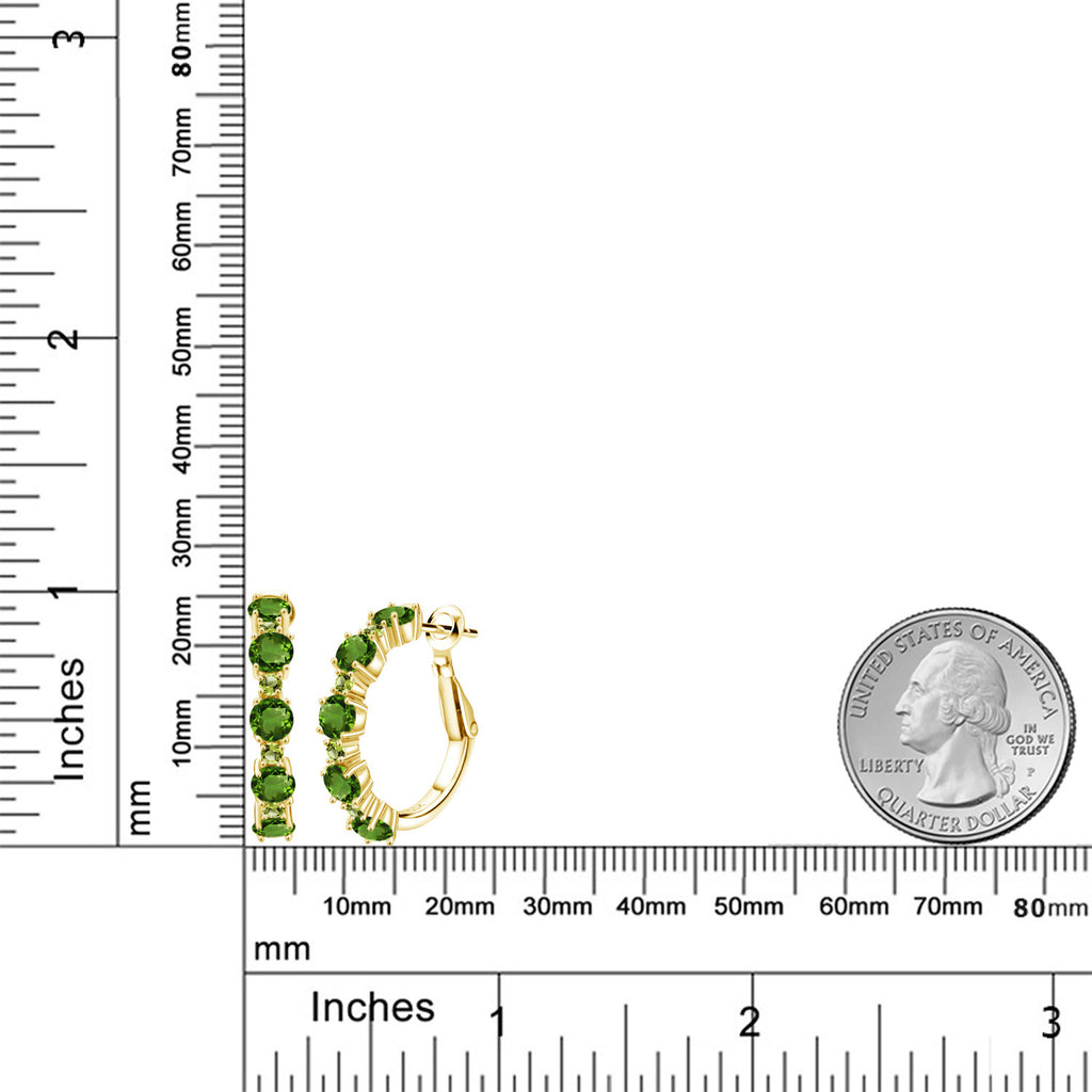 Green_Earrings in 925 Yellow Gold Plated Silver