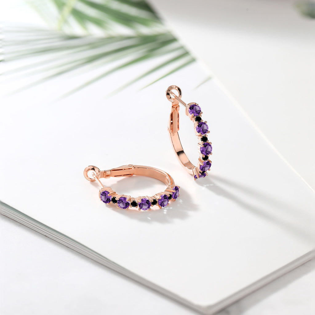 Purple and Black_925 Rose Gold Plated Silver