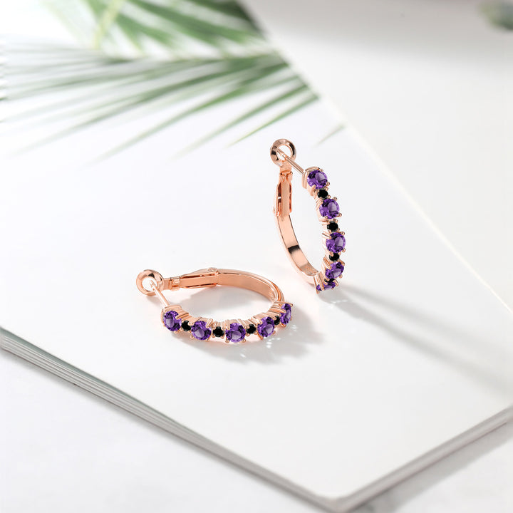 Purple and Black_925 Rose Gold Plated Silver