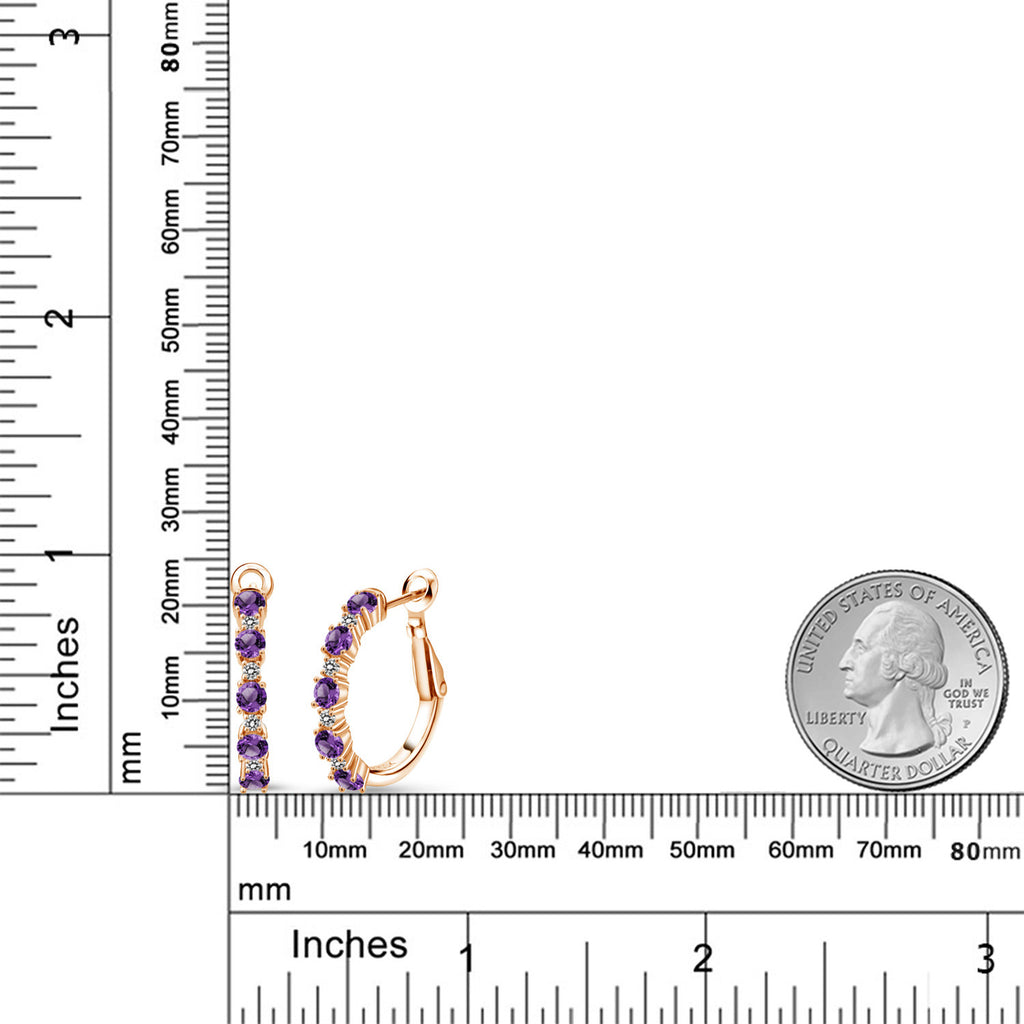 Purple and White_925 Rose Gold Plated Silver