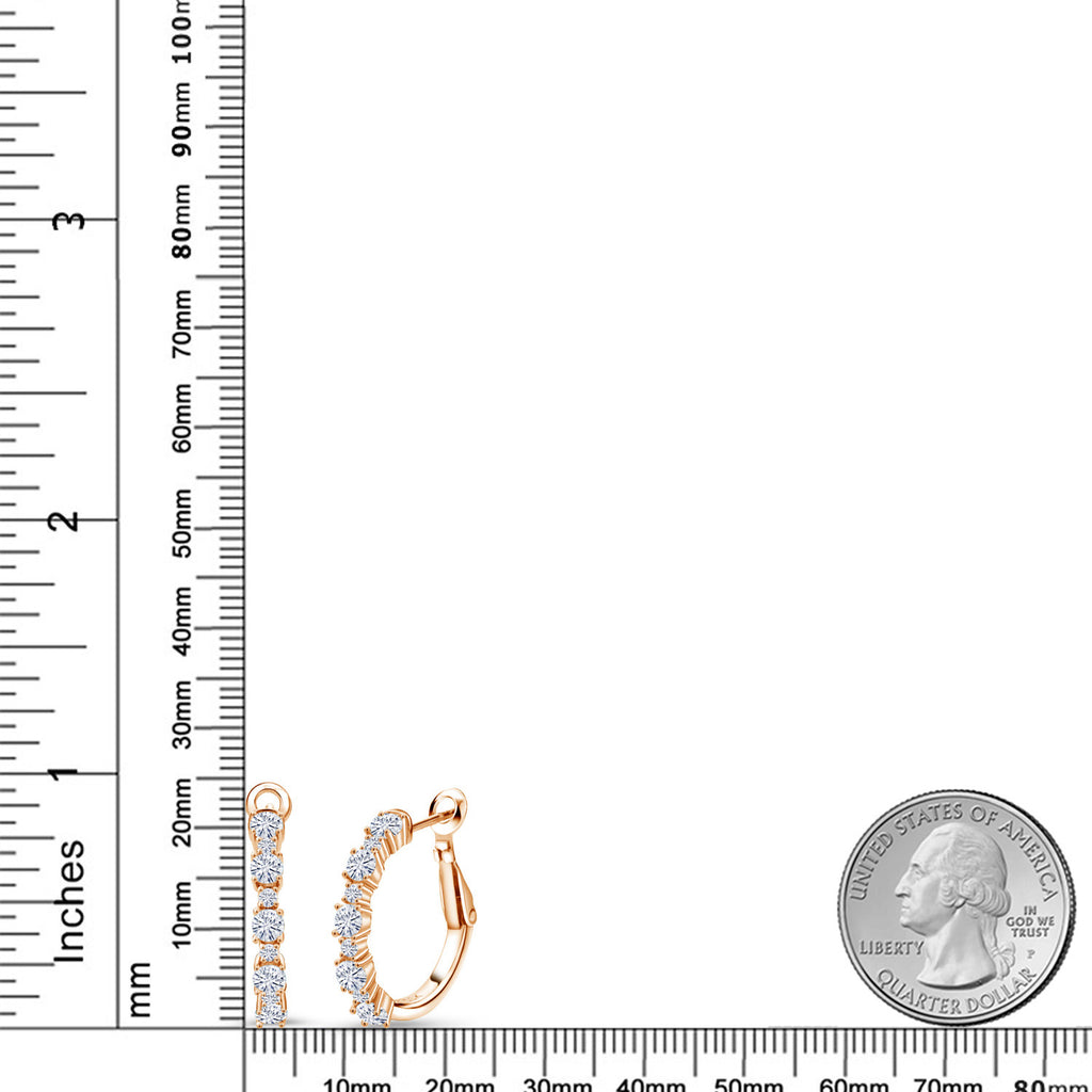Near Colorless (GH)_925 Rose Gold Plated Silver_Earrings in 925 Rose Gold Plated Silver
