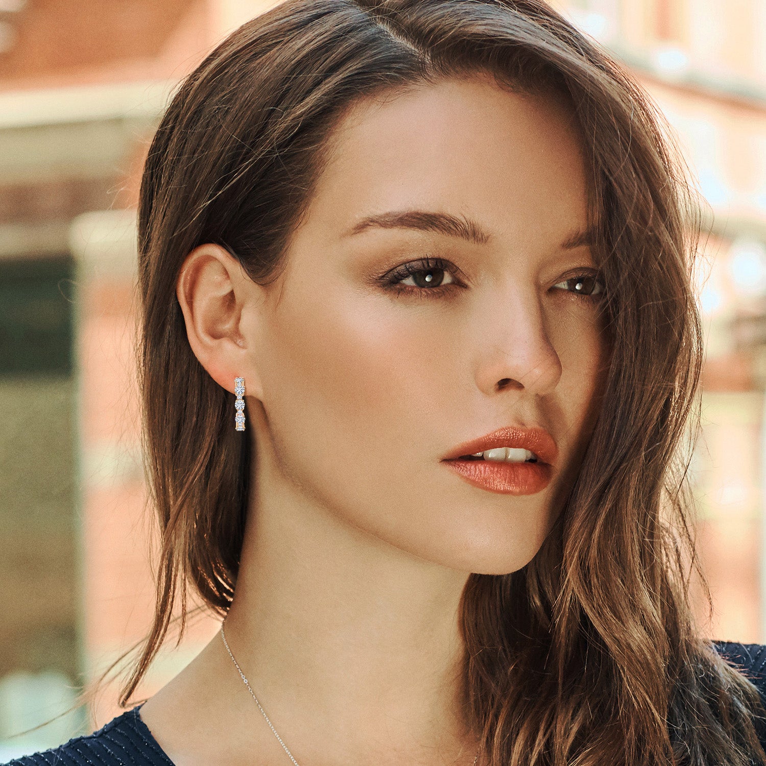 Near Colorless (GH)_925 Rose Gold Plated Silver_Earrings in 925 Rose Gold Plated Silver