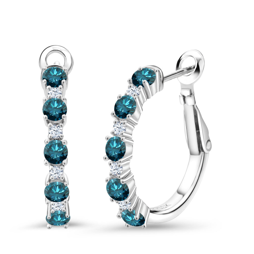 Blue Diamond - April_925 Sterling Silver_Earrings in 925 Sterling Silver