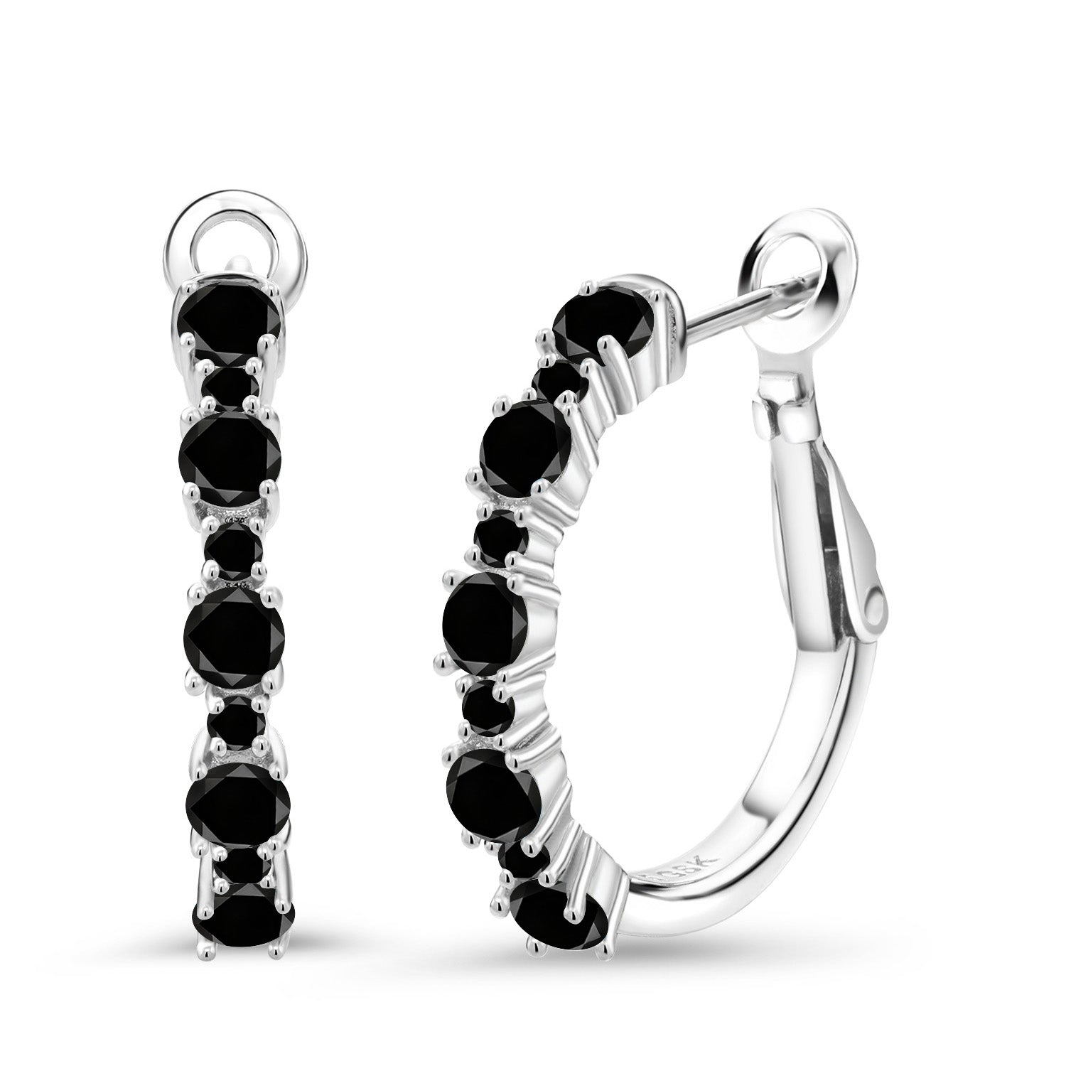 Black Diamond - April_925 Sterling Silver_Earrings in 925 Sterling Silver