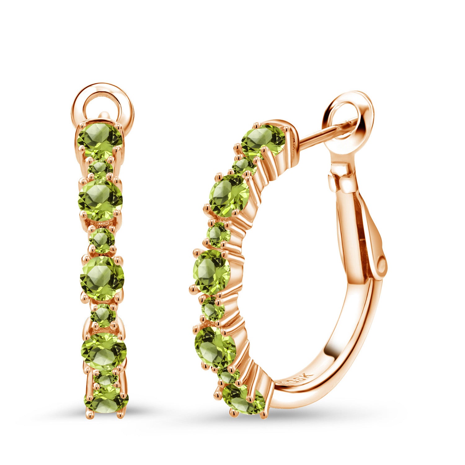 Peridot - August_925 Rose Gold Plated Silver_Earrings in 925 Rose Gold Plated Silver