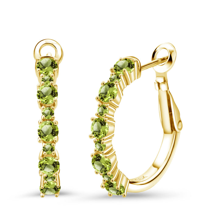 Peridot - August_925 Yellow Gold Plated Silver_Earrings in 925 Yellow Gold Plated Silver