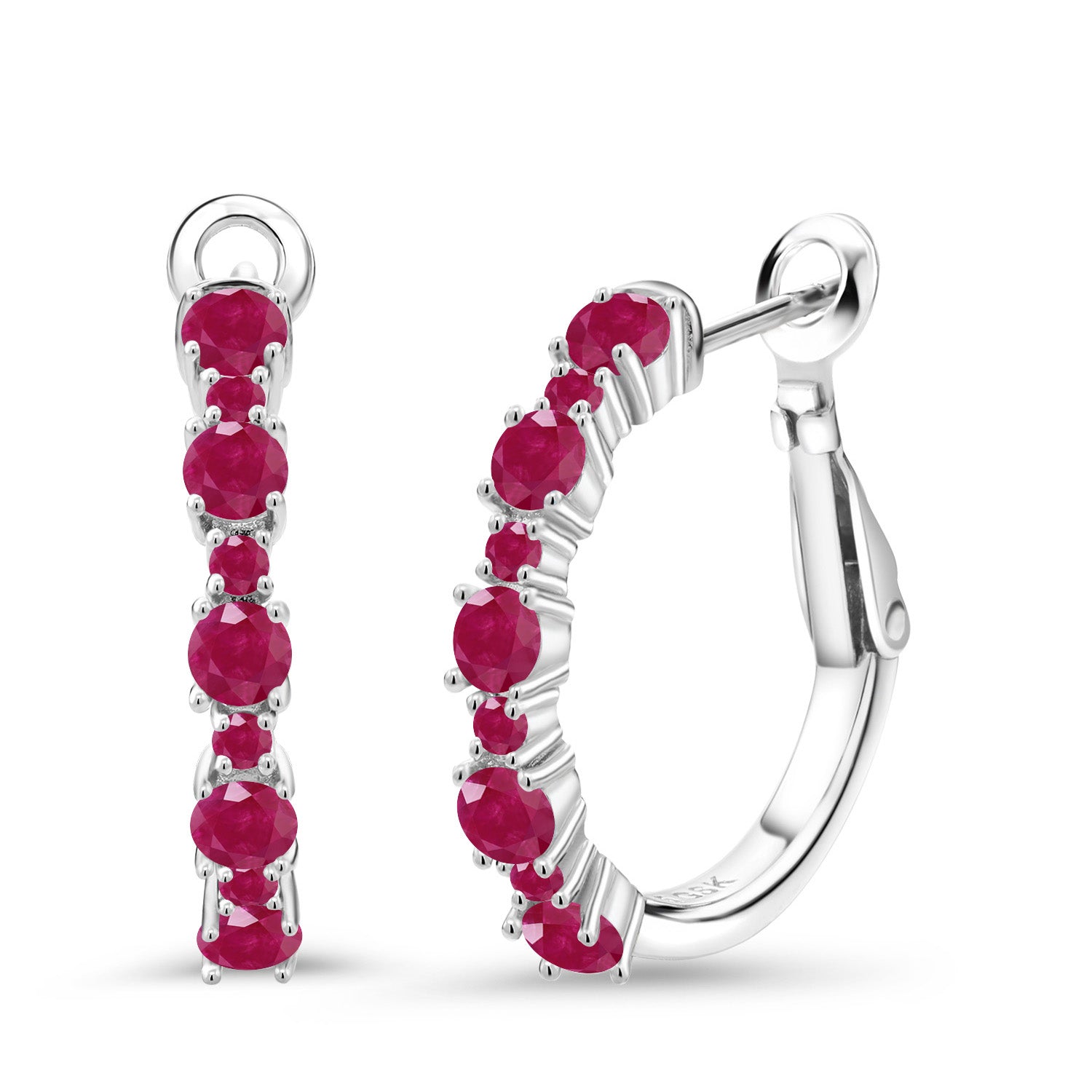 Ruby - July_925 Sterling Silver_Earrings in 925 Sterling Silver