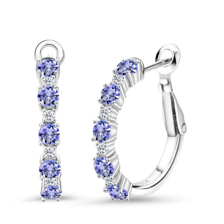 Tanzanite - December_925 Sterling Silver_Earrings in 925 Sterling Silver