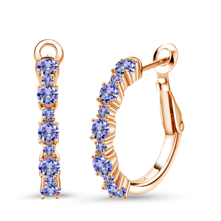 Tanzanite - December_925 Rose Gold Plated Silver_Earrings in 925 Rose Gold Plated Silver