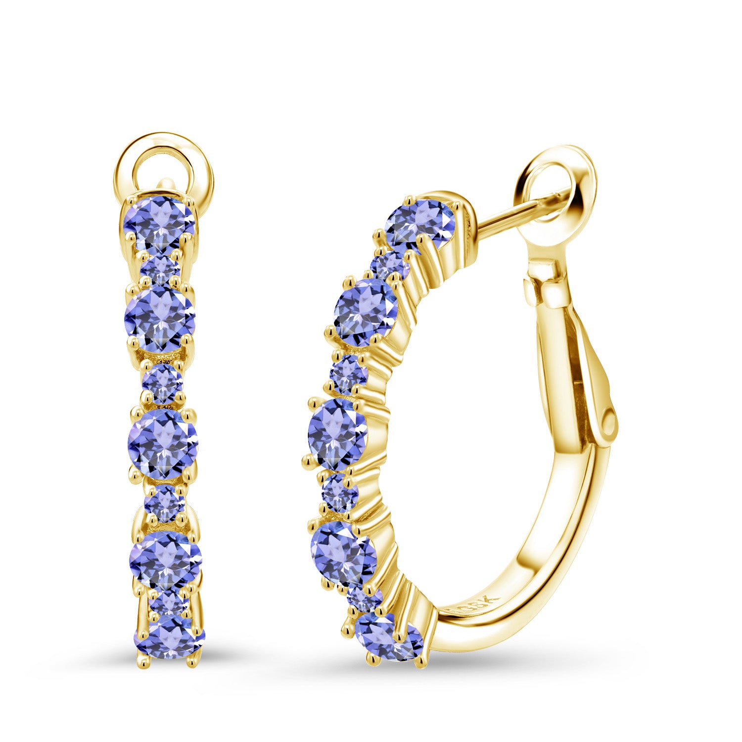 Tanzanite - December_925 Yellow Gold Plated Silver_Earrings in 925 Yellow Gold Plated Silver