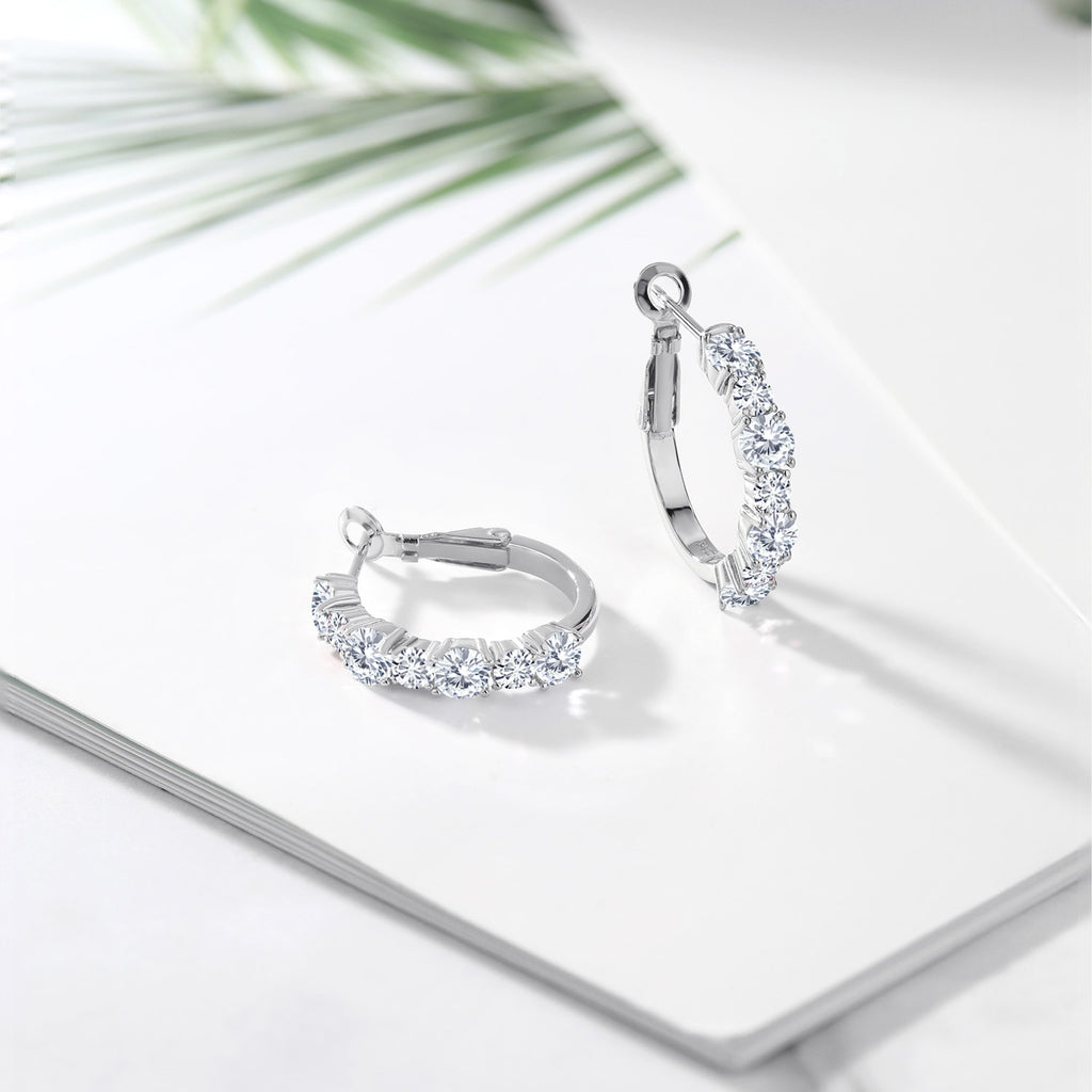Near Colorless (GH)_Earrings in 925 Sterling Silver