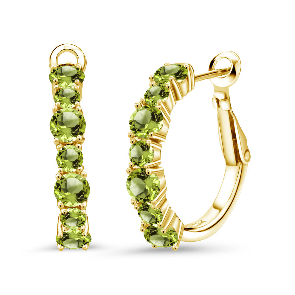 Peridot - August_Earrings in 925 Yellow Gold Plated Silver