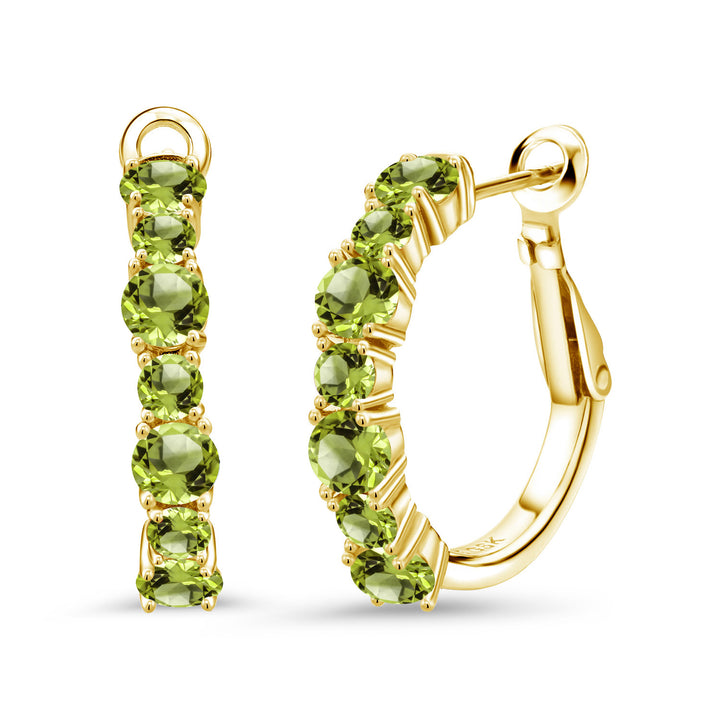 Peridot - August_Earrings in 925 Yellow Gold Plated Silver