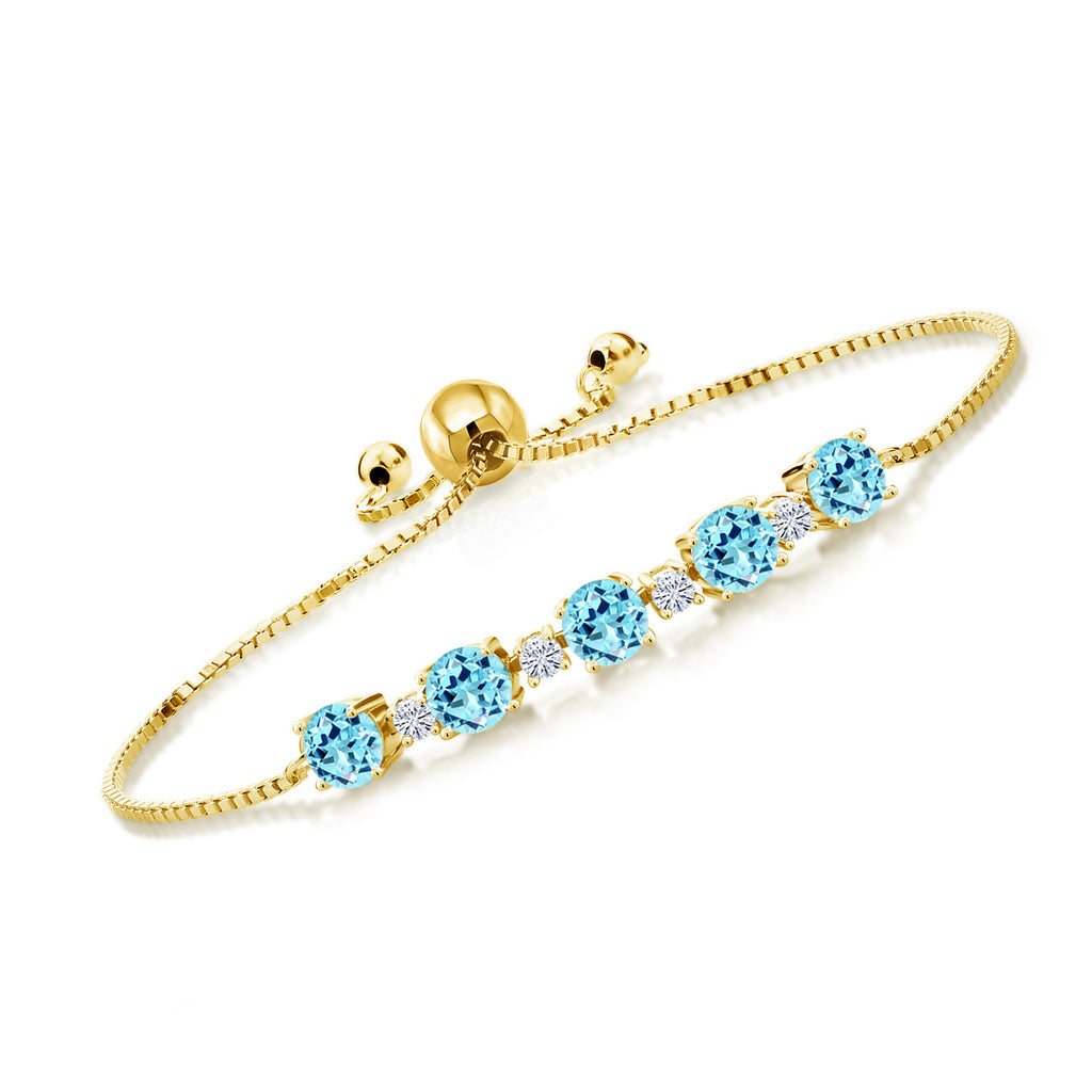 Apatite_Bracelet in 925 Yellow Gold Plated Silver