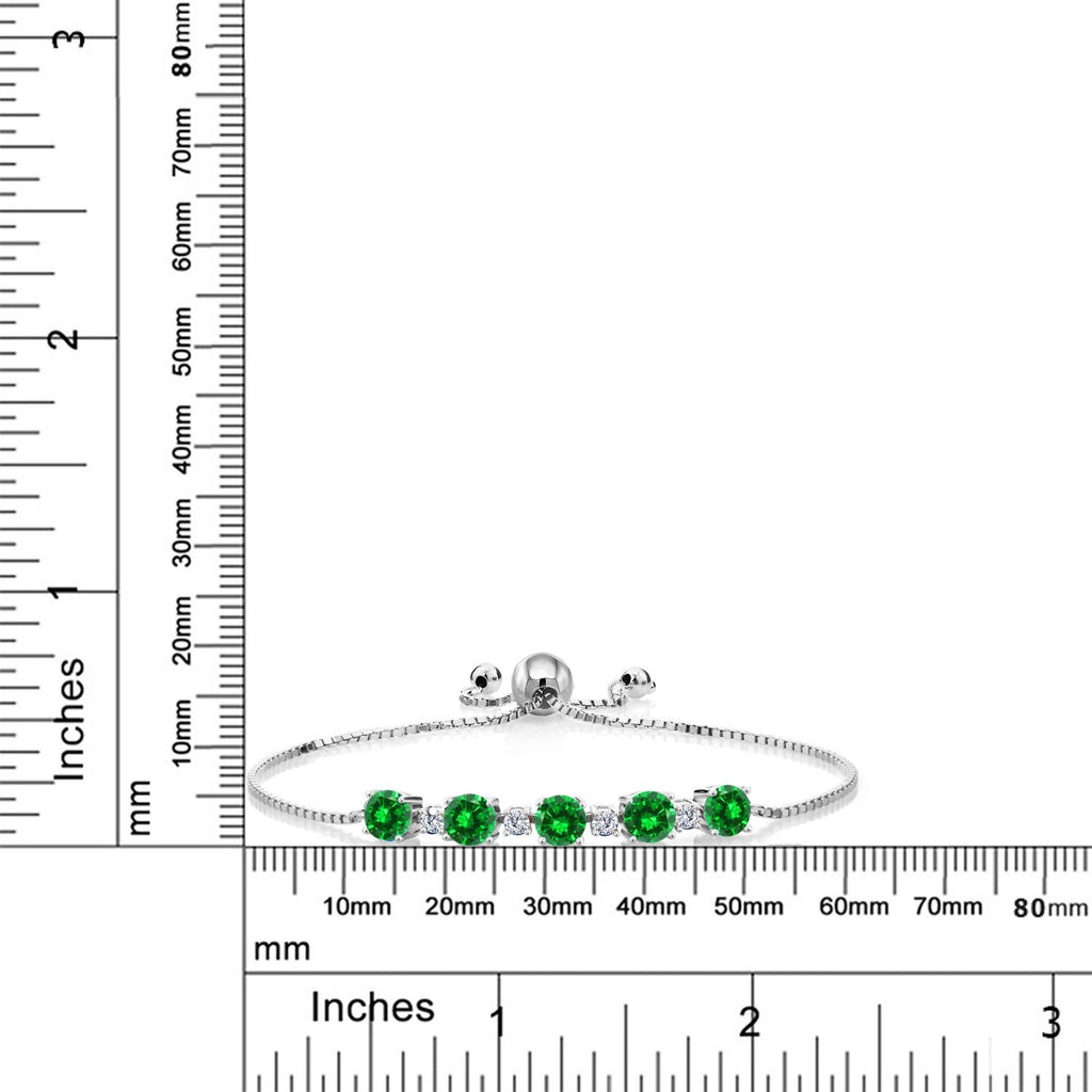 Created Emerald - May_Bracelet in 925 Sterling Silver