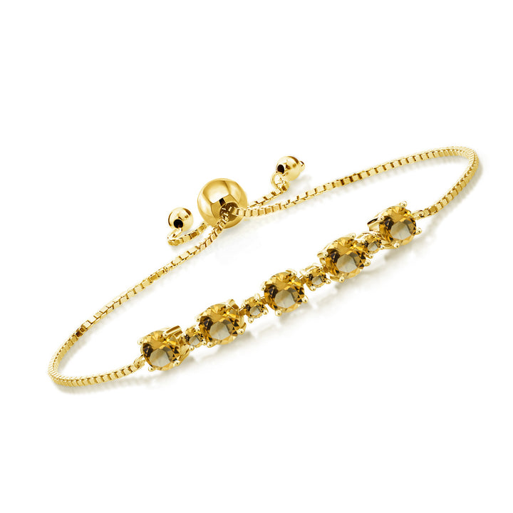 Citrine - November_Bracelet in 925 Yellow Gold Plated Silver