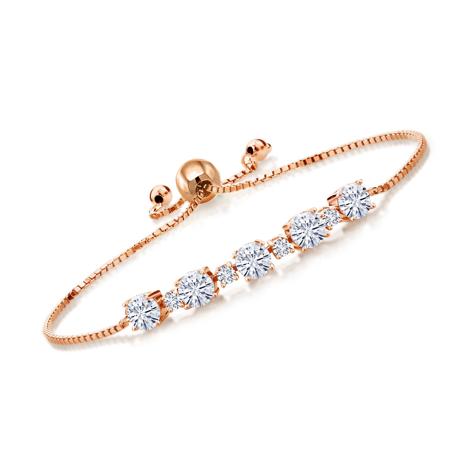 Moissanite - April_Bracelet in 925 Rose Gold Plated Silver