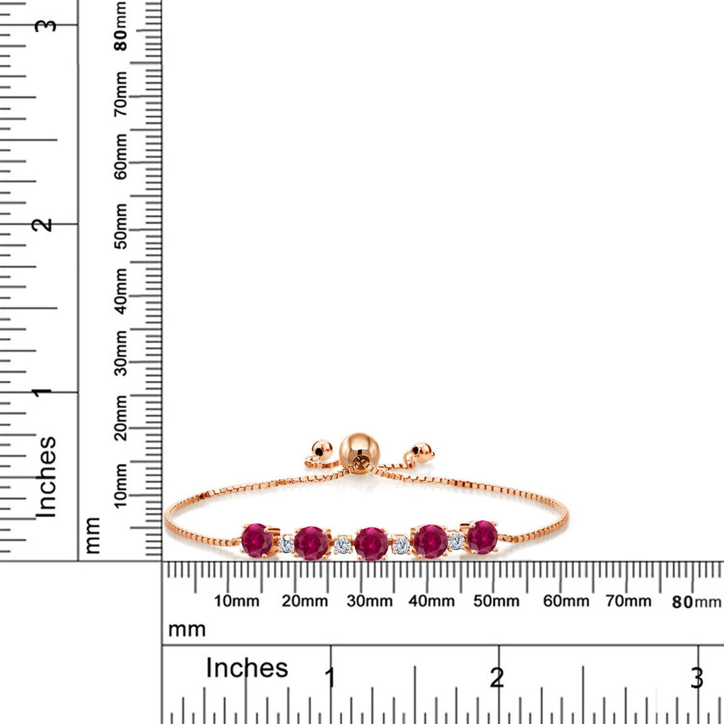 Created Ruby - July_Bracelet in 925 Rose Gold Plated Silver