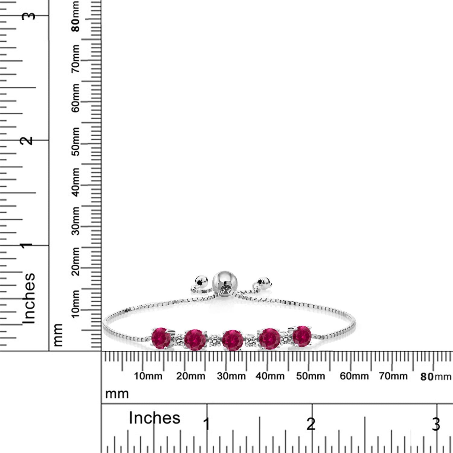 Created Ruby - July_Bracelet in 925 Sterling Silver