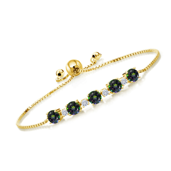 Green Mystic Topaz_Bracelet in 925 Yellow Gold Plated Silver
