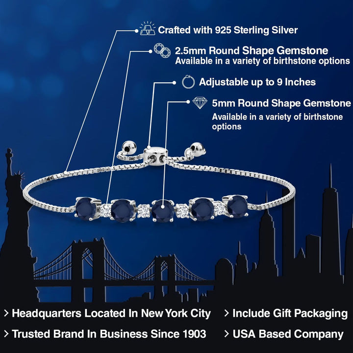 Sapphire - September_Bracelet in 925 Sterling Silver