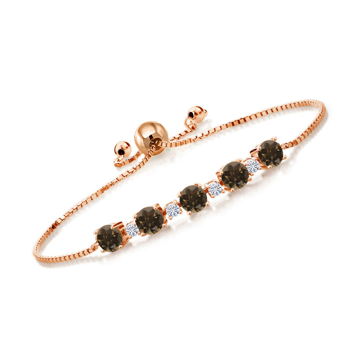 Smoky Quartz_Bracelet in 925 Rose Gold Plated Silver