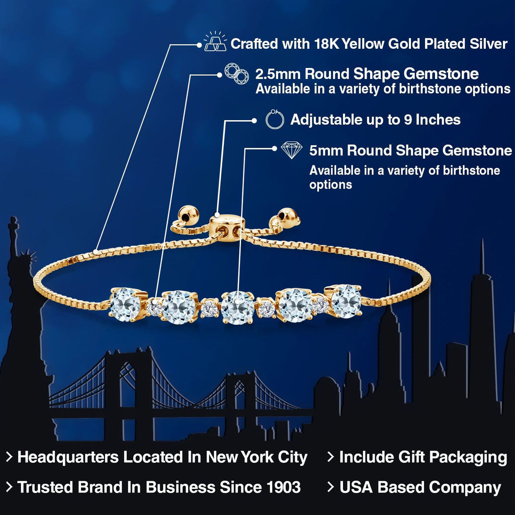 Topaz_Bracelet in 925 Yellow Gold Plated Silver