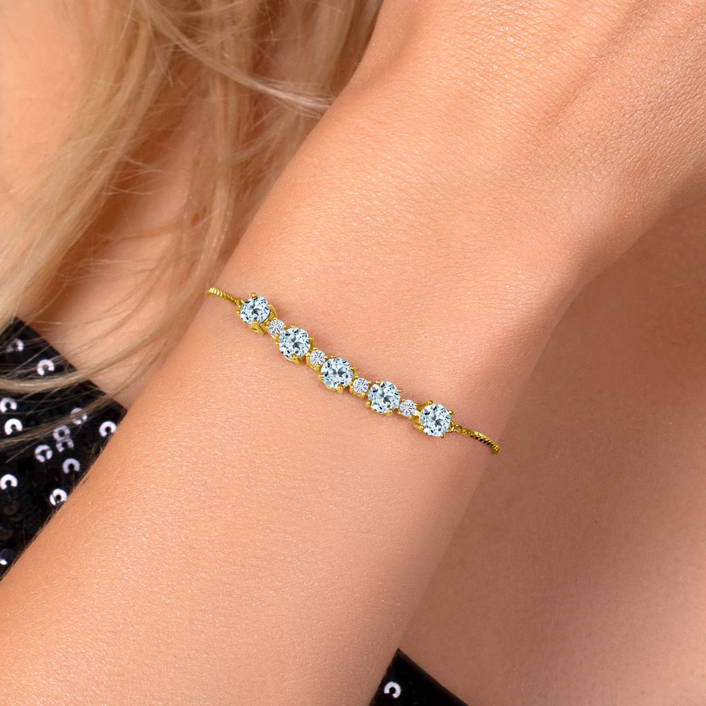 Topaz_Bracelet in 925 Yellow Gold Plated Silver