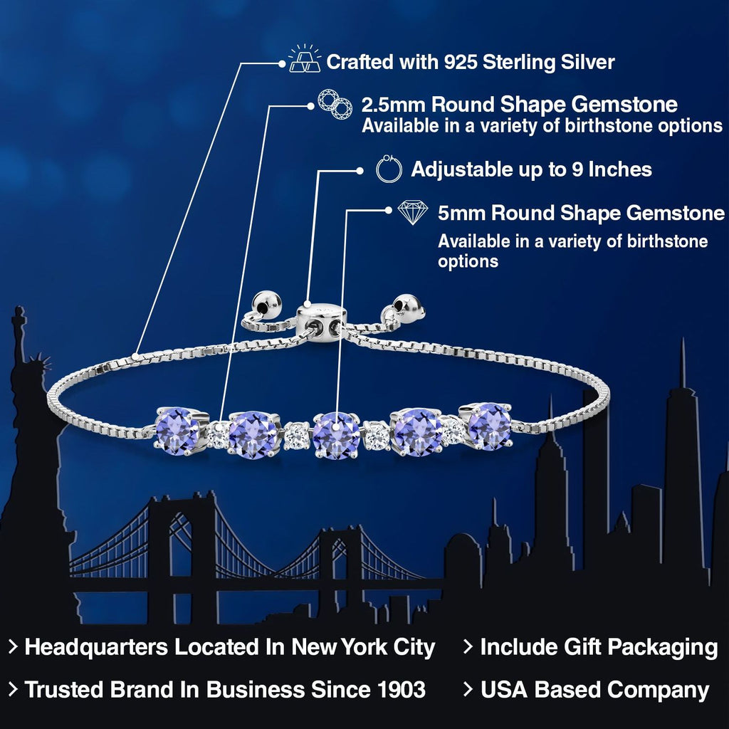 Tanzanite - December_Bracelet in 925 Sterling Silver