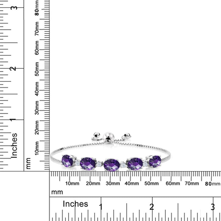 Purple and White_Bracelet in 925 Sterling Silver