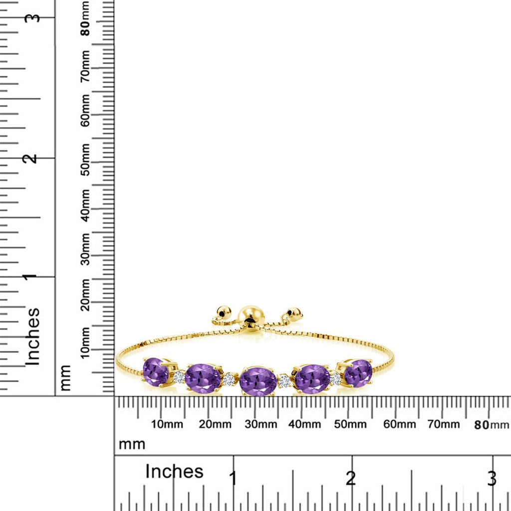 Amethyst - February_Bracelet in 925 Yellow Gold Plated Silver