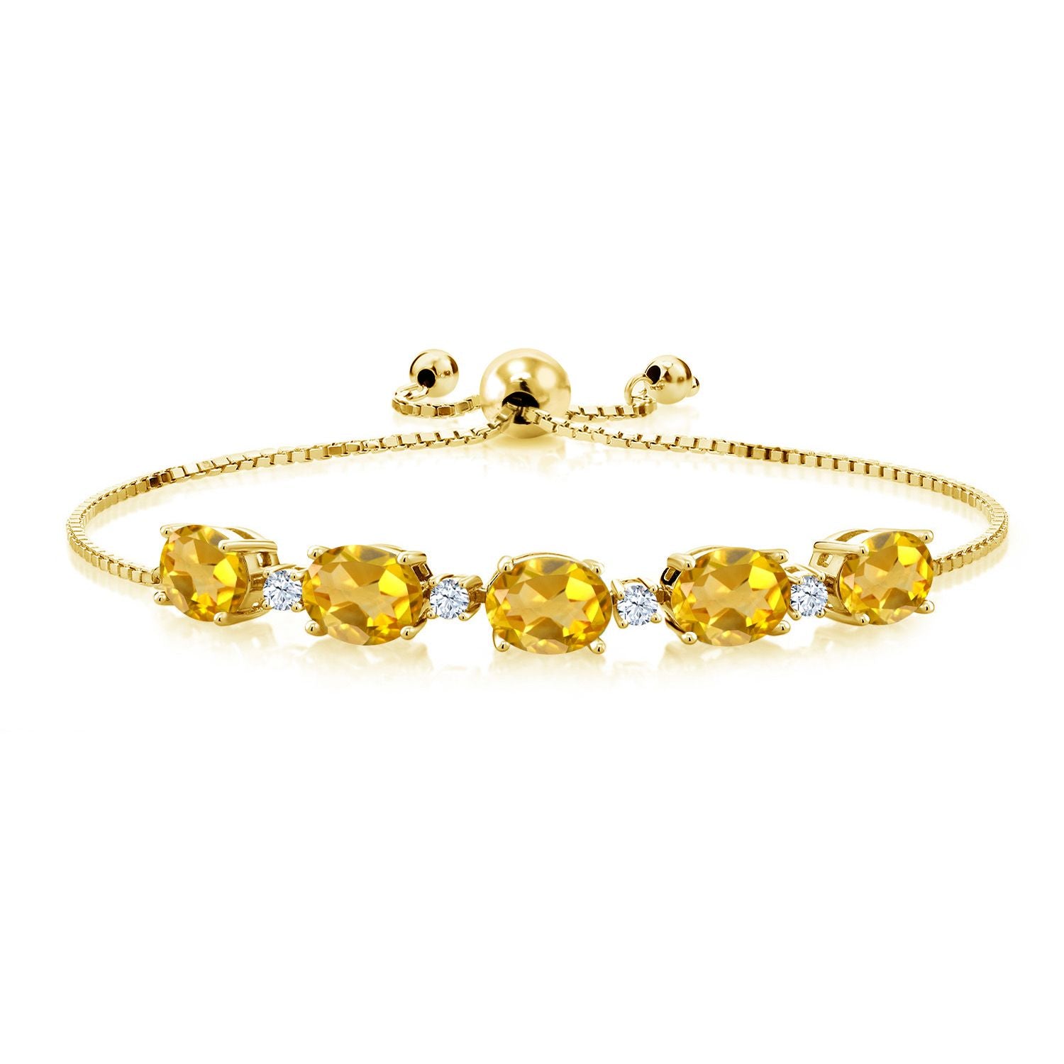 Citrine - November_Bracelet in 925 Yellow Gold Plated Silver