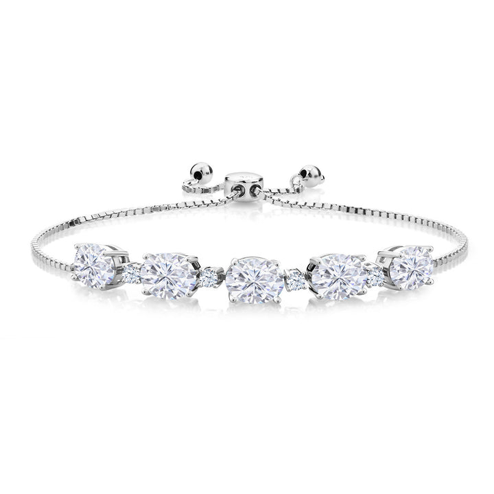 White Moissanite - April_Bracelet in 925 Sterling Silver