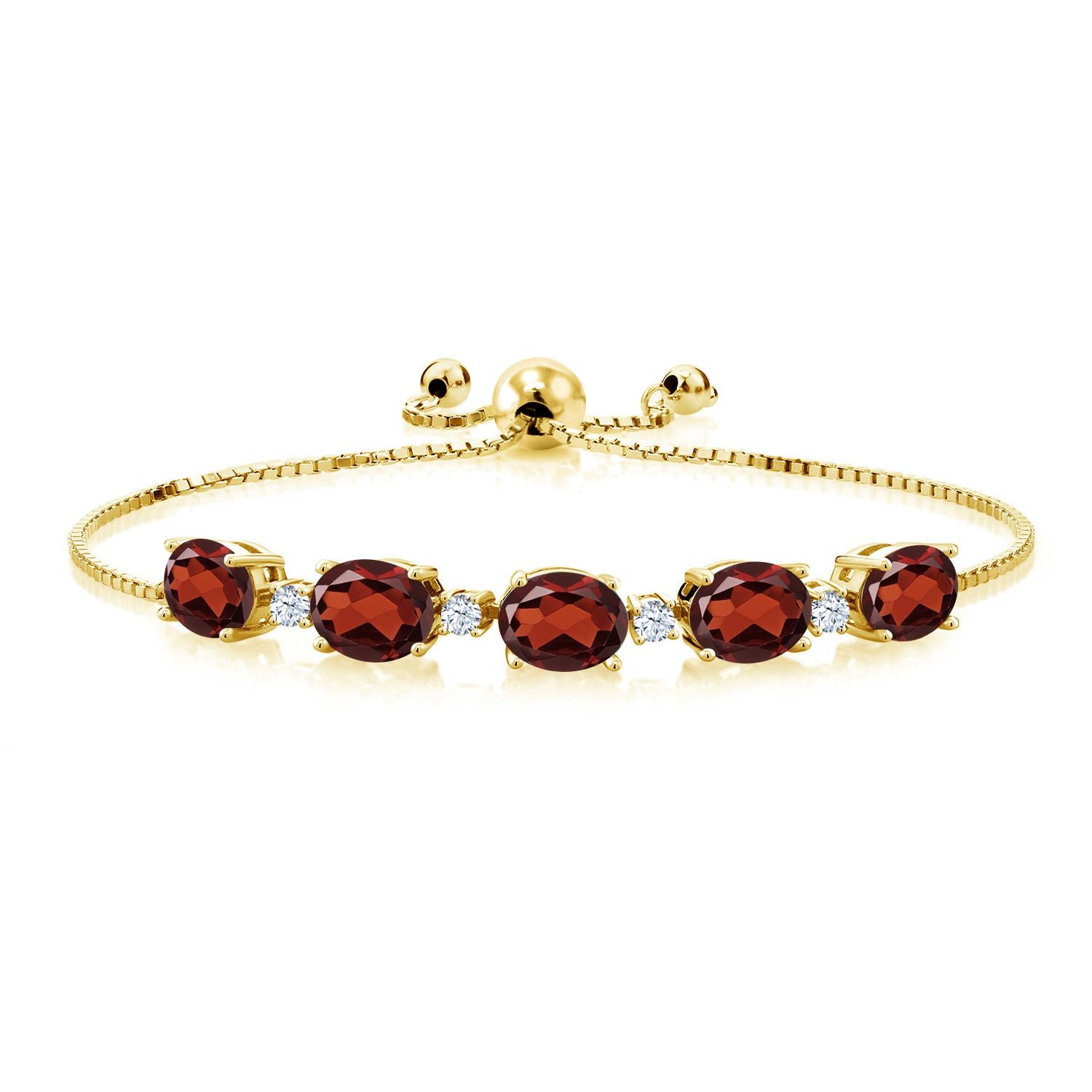 Garnet - January_Bracelet in 925 Yellow Gold Plated Silver