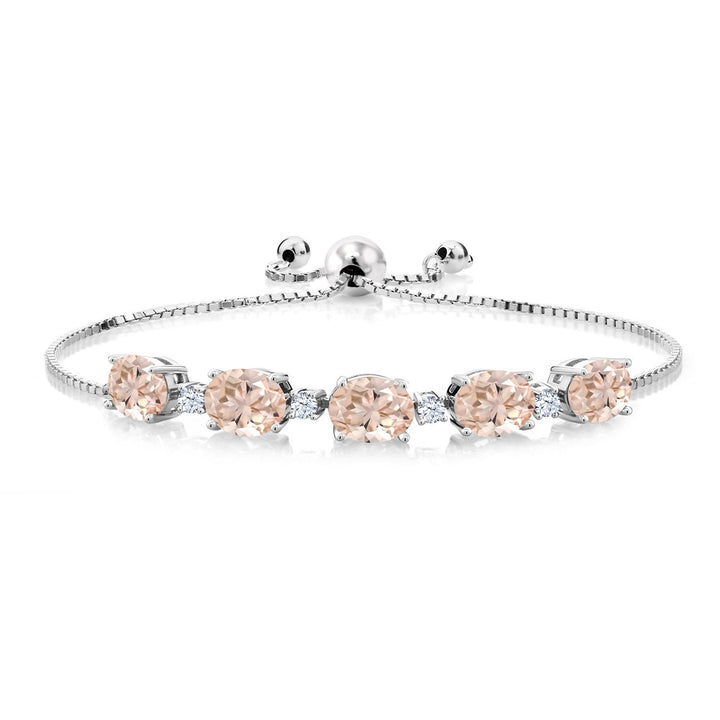 Morganite - October_Bracelet in 925 Sterling Silver