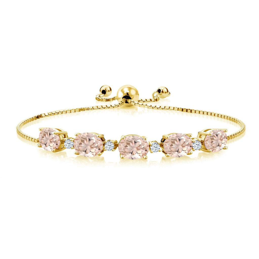 Morganite - October_Bracelet in 925 Yellow Gold Plated Silver