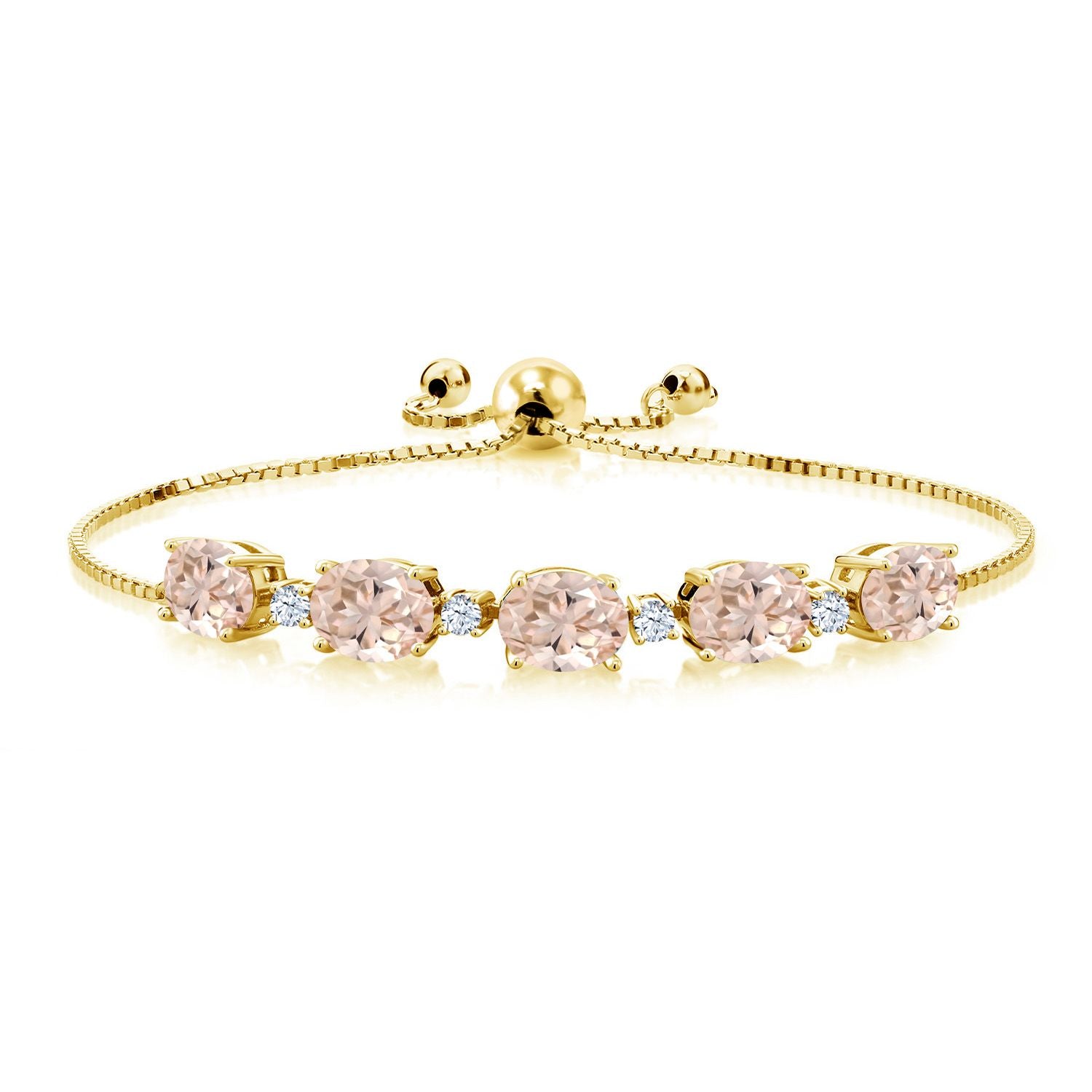 Morganite - October_Bracelet in 925 Yellow Gold Plated Silver