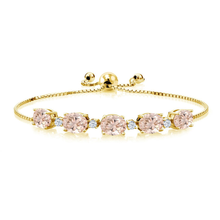 Morganite - October_Bracelet in 925 Yellow Gold Plated Silver