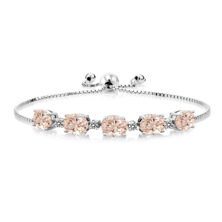 Morganite_Bracelet in 925 Sterling Silver