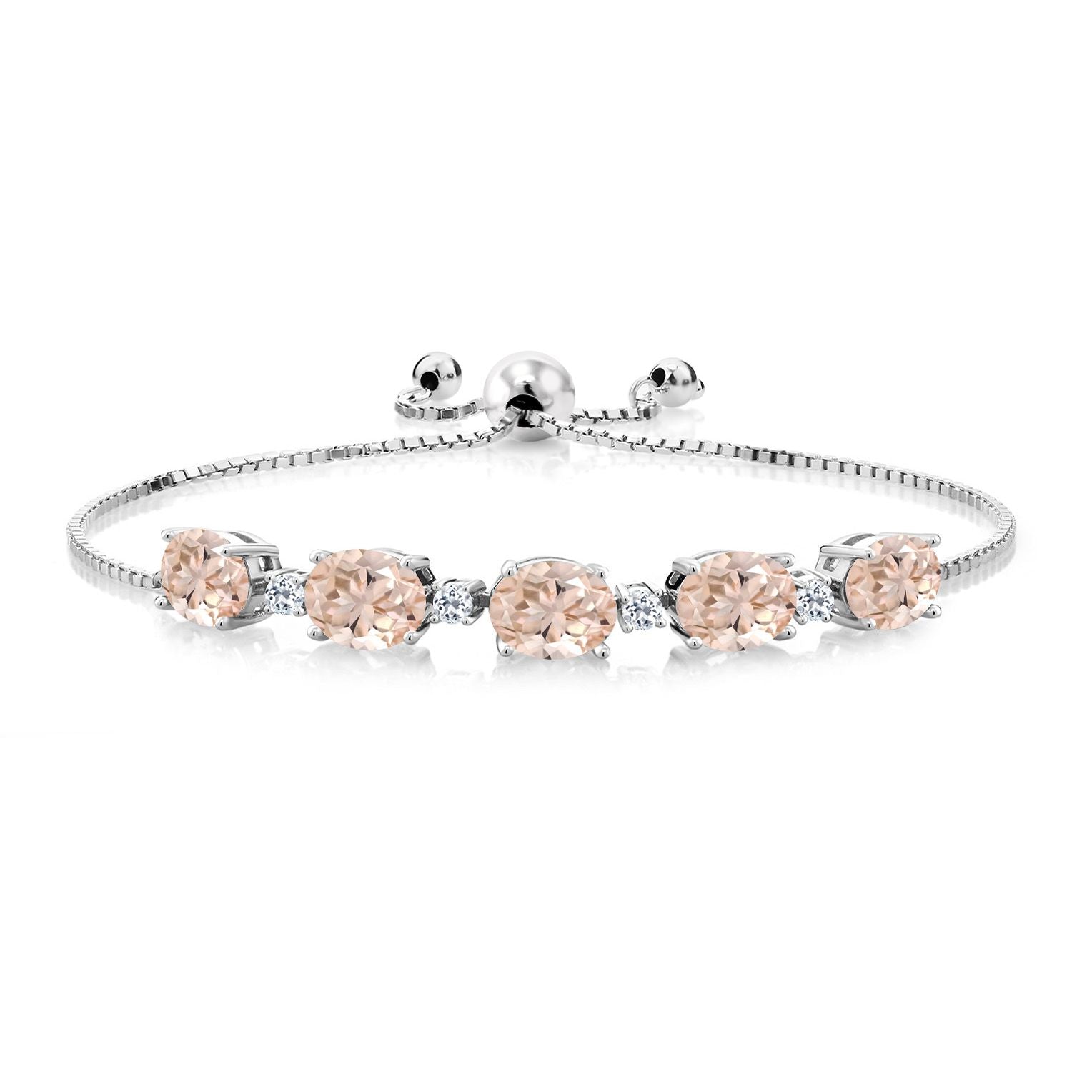 Morganite - October_Bracelet in 925 Sterling Silver