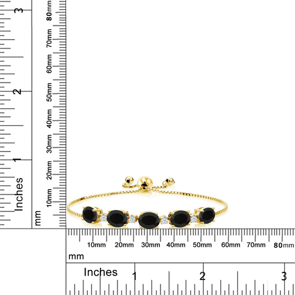 Onyx - December_Bracelet in 925 Yellow Gold Plated Silver