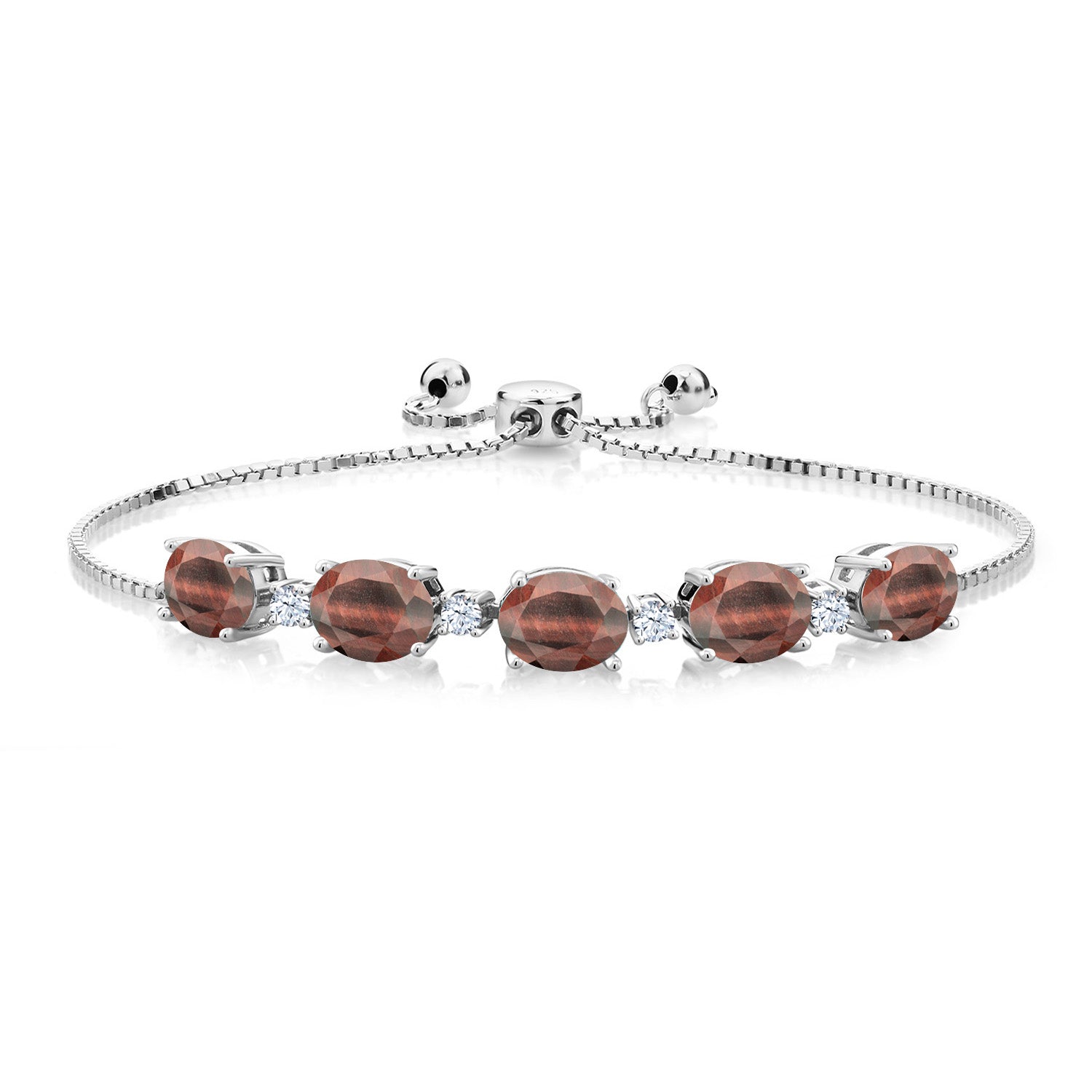 Red Tiger Eye_Bracelet in 925 Sterling Silver