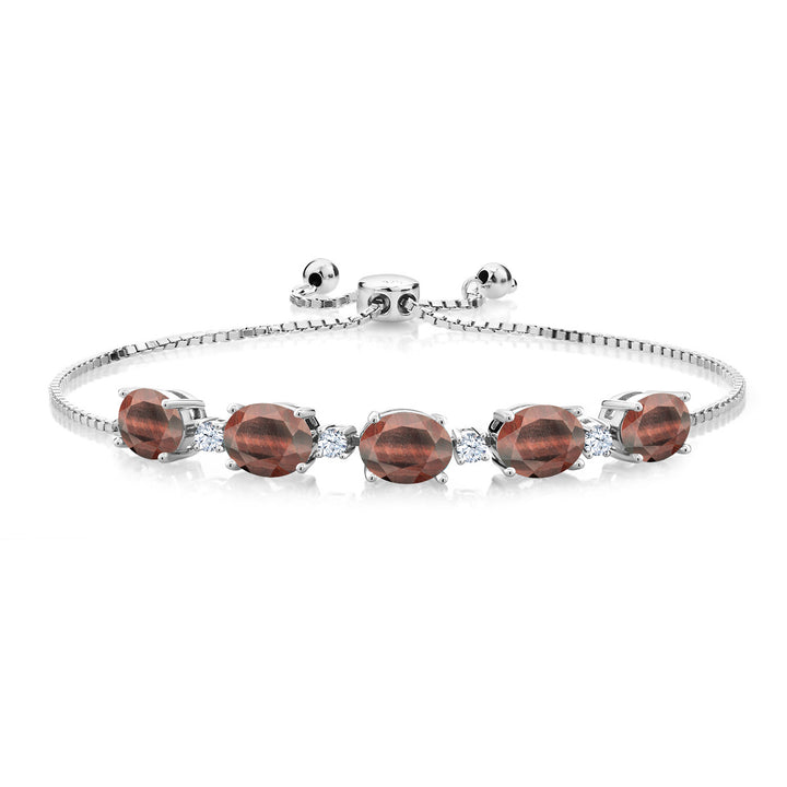 Red Tiger Eye_Bracelet in 925 Sterling Silver