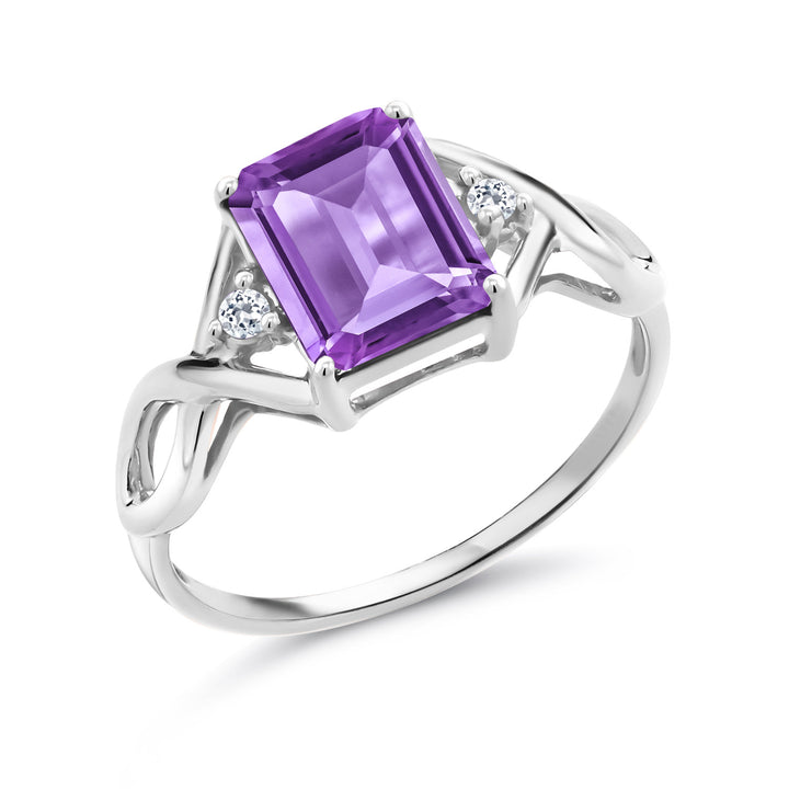 Amethyst and Topaz_5_Ring in 925 Sterling Silver