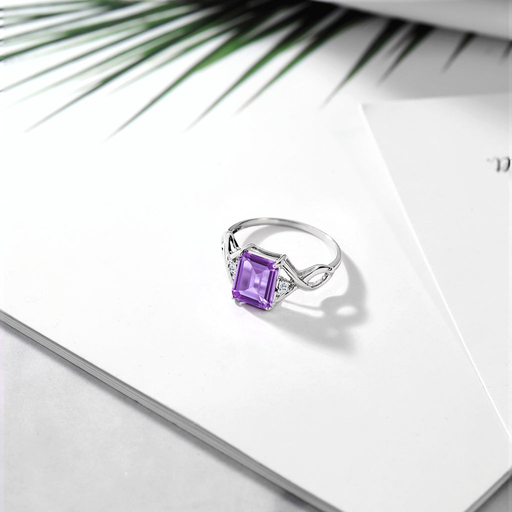 Amethyst and Topaz_5_Ring in 925 Sterling Silver