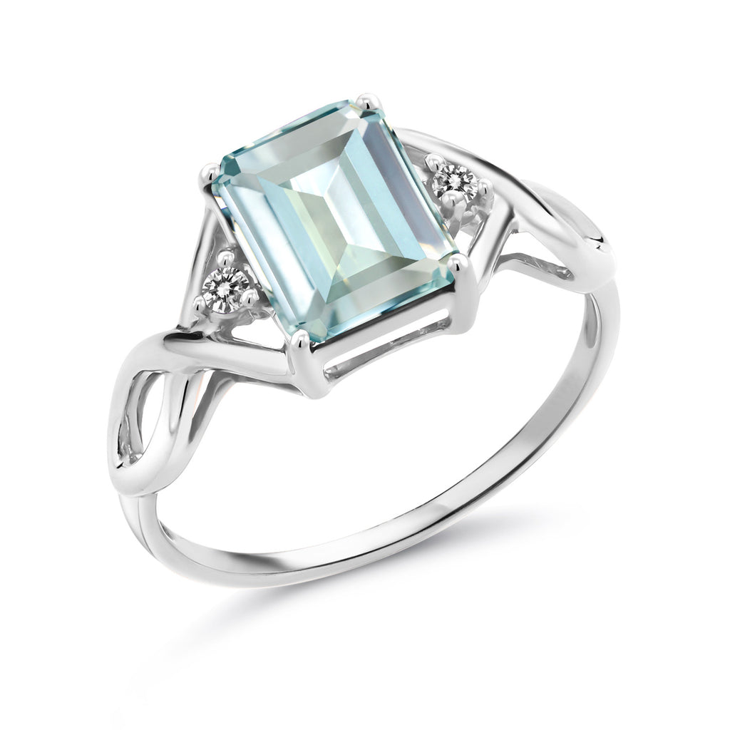 Created Aquamarine - March_7_Ring in 925 Sterling Silver