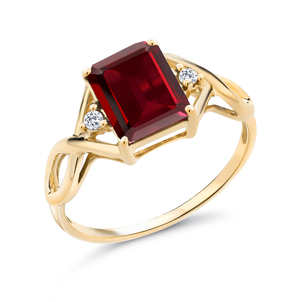 Garnet - January_9_Ring in 925 Yellow Gold Plated Silver