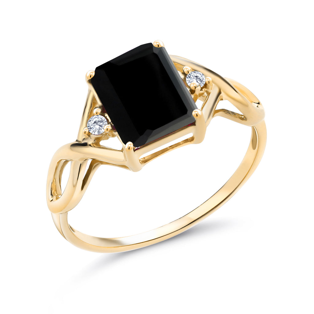 Onyx - December_7_Ring in 925 Yellow Gold Plated Silver