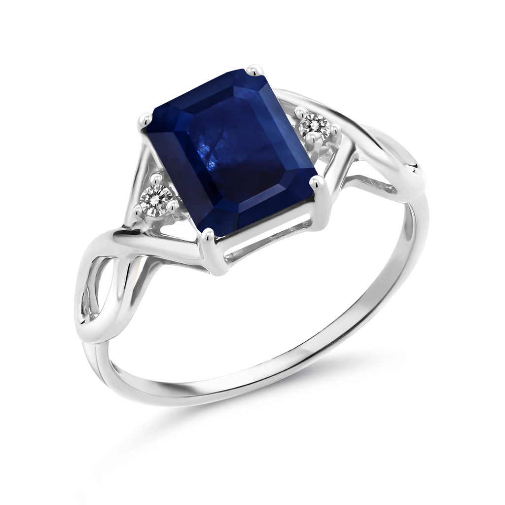 Sapphire and Diamond_5_Ring in 925 Sterling Silver
