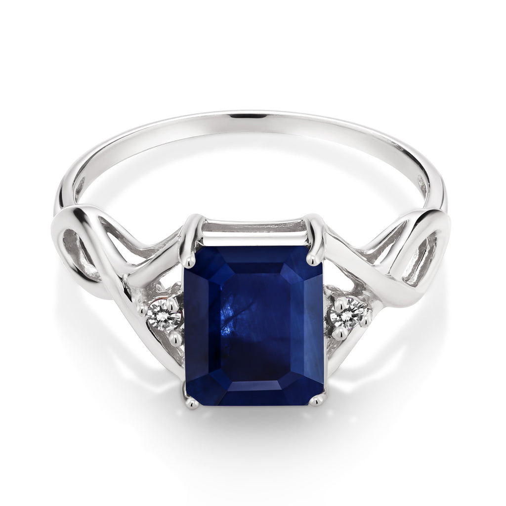 Sapphire and Diamond_5_Ring in 925 Sterling Silver